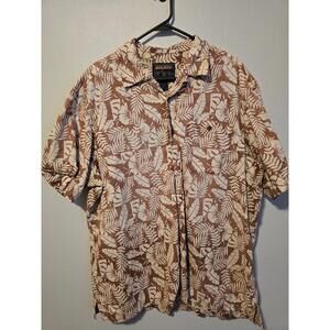 Woolrich Men’sPalm Leaf Short Sleeve Button Down (L)